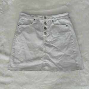 Loft White Denim Mini Skirt